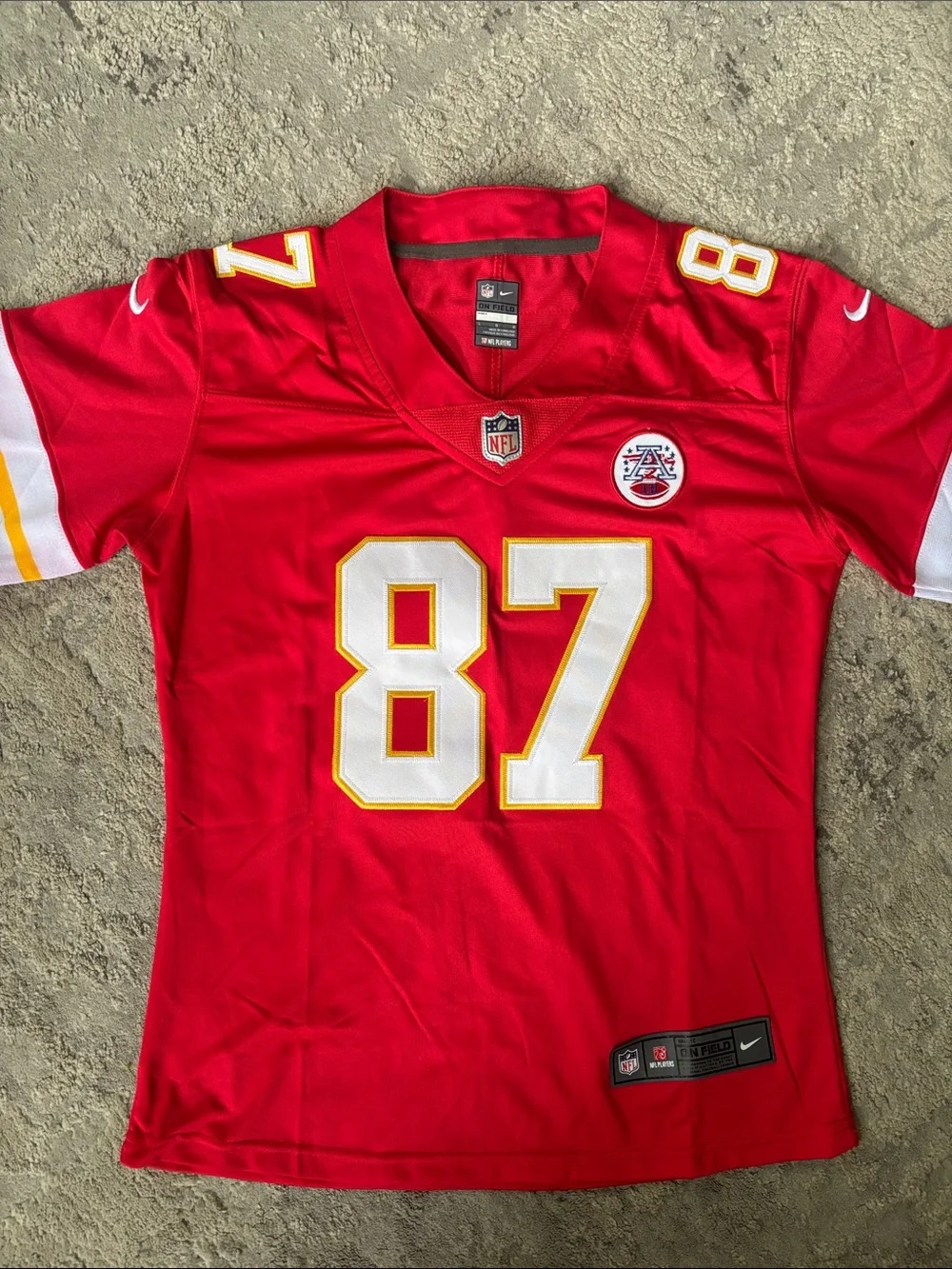 Nike Red and White #87 Football Jersey - Picture 1 of 7
